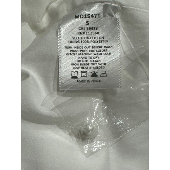 Miss Me White Eyelet and Ruffle Western Mini Dress, Size Small, White - Picture 12 of 13